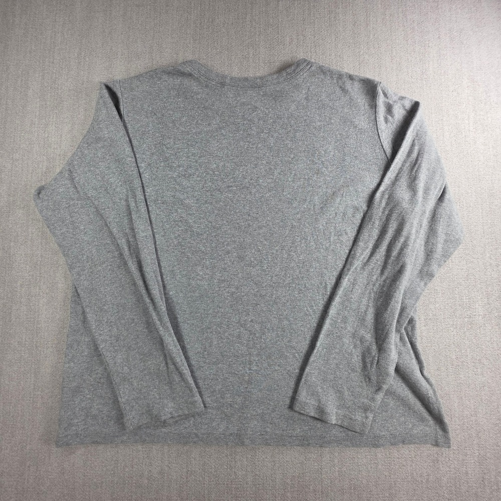 Lands' End T-Shirt Womens XL Gray Long Sleeve 100% Cotton Crew Neck Basic Tee - Picture 2 of 16